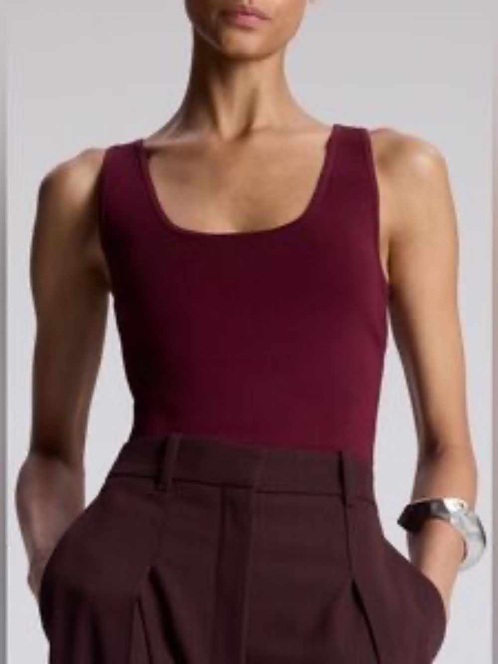 A.L.C Cleo Compact Knit Top Mulberry